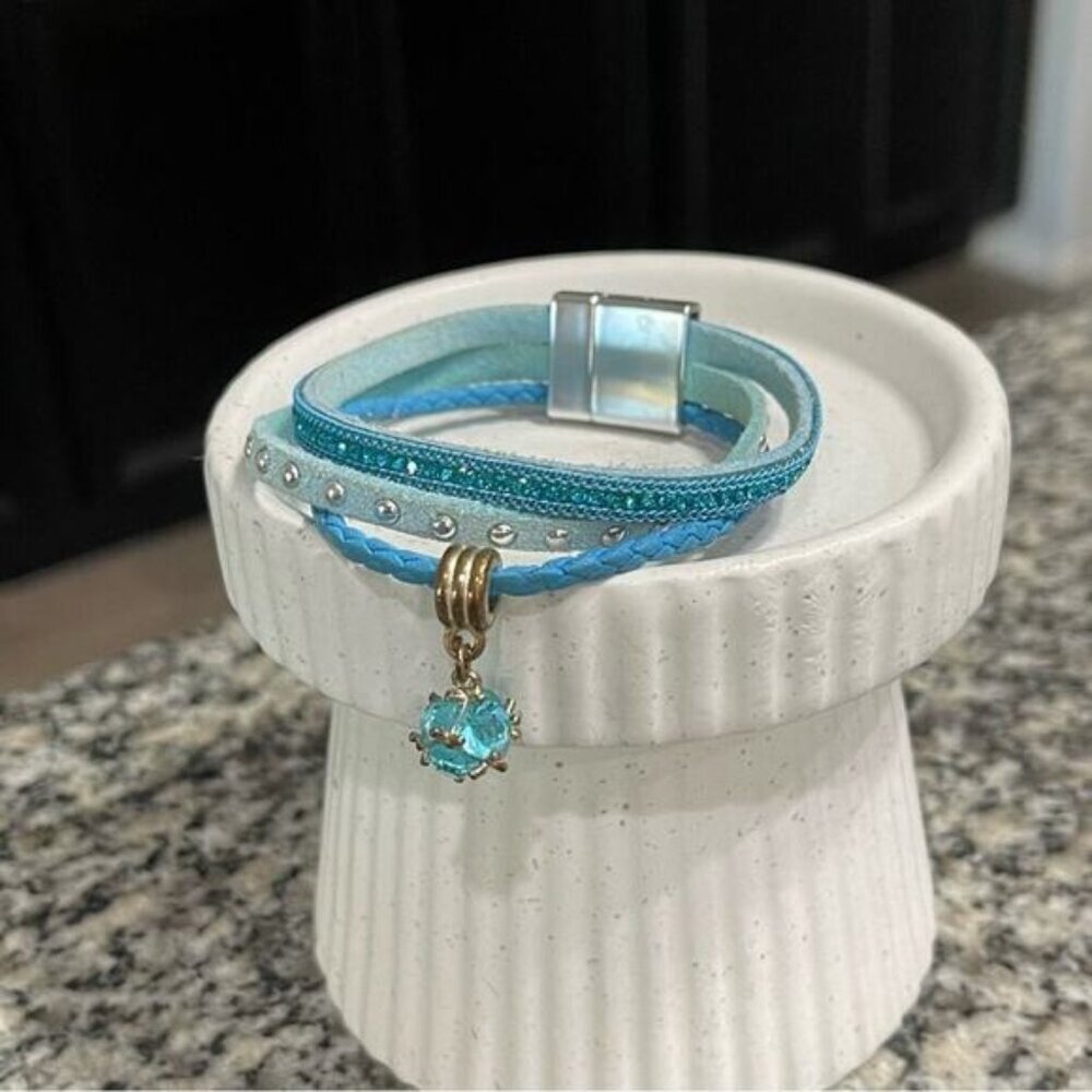Buckle Blue Boho Stacked Layered Bracelet